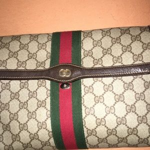 Vintage Gucci bag,see  Green tan and red